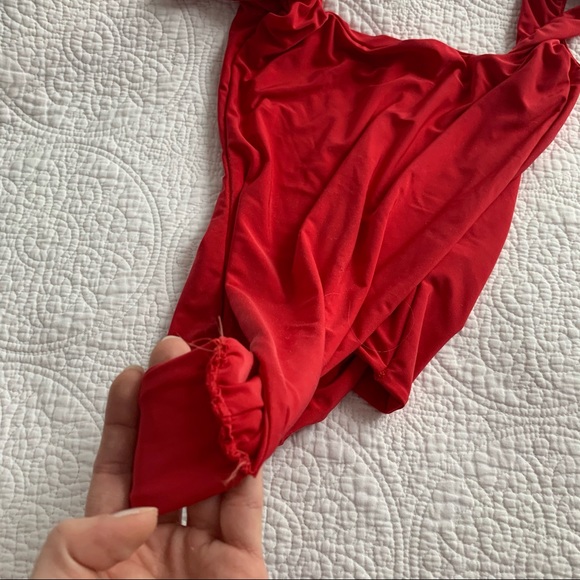 Pretty Little Thing Red Thong Bodysuit - Picture 6 of 10